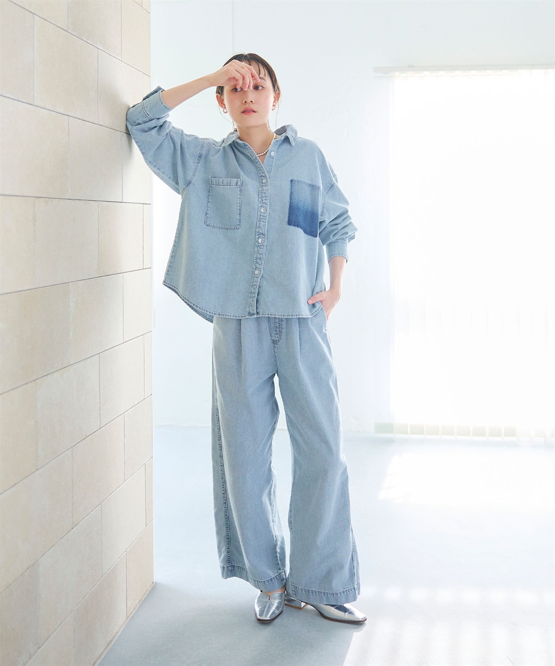 CROSS FUNCTION 《撥水》FRESH DENIM ドロストデニムワイドパンツ_sub_19