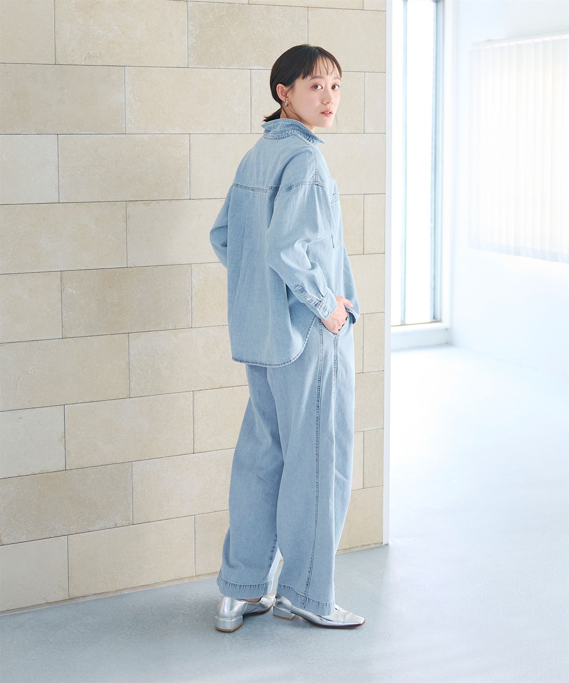 CROSS FUNCTION 《撥水》FRESH DENIM ドロストデニムワイドパンツ_sub_21