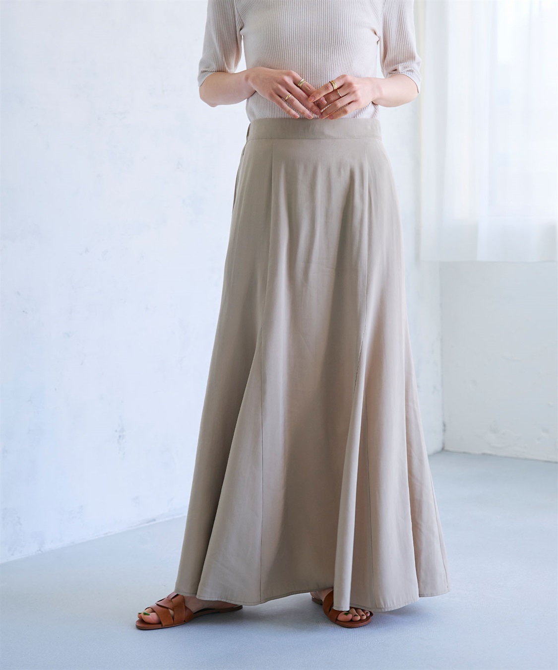 CROSS FUNCTION 《接触冷感》サマ美え とろみフレアマーメードスカート_sub_2