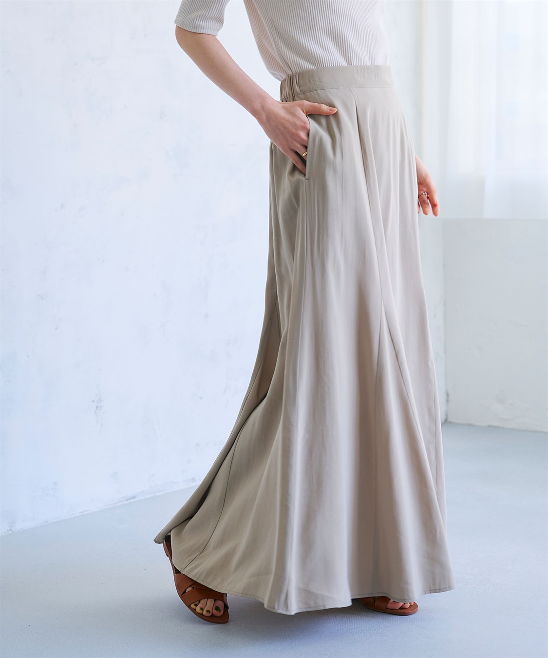 CROSS FUNCTION 《接触冷感》サマ美え とろみフレアマーメードスカート_sub_4