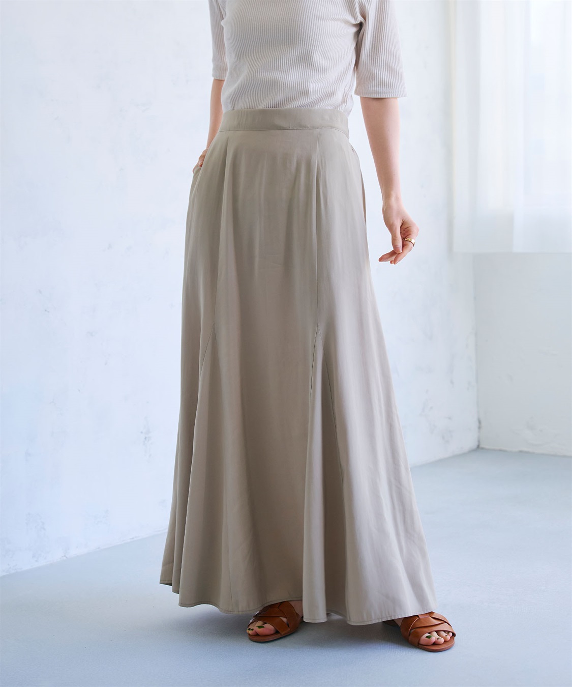 CROSS FUNCTION 《接触冷感》サマ美え とろみフレアマーメードスカート_sub_5