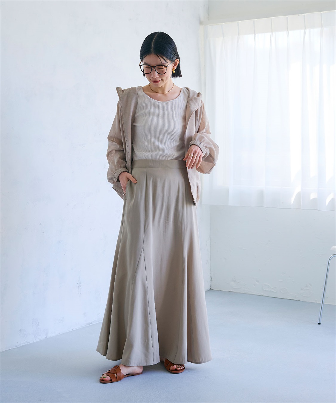 CROSS FUNCTION 《接触冷感》サマ美え とろみフレアマーメードスカート_sub_7