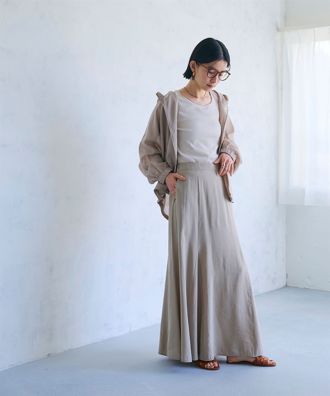 CROSS FUNCTION 《接触冷感》サマ美え とろみフレアマーメードスカート_sub_8