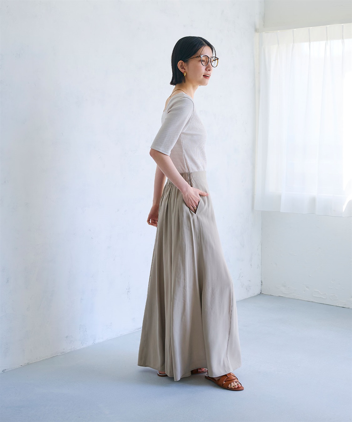 CROSS FUNCTION 《接触冷感》サマ美え とろみフレアマーメードスカート_sub_10