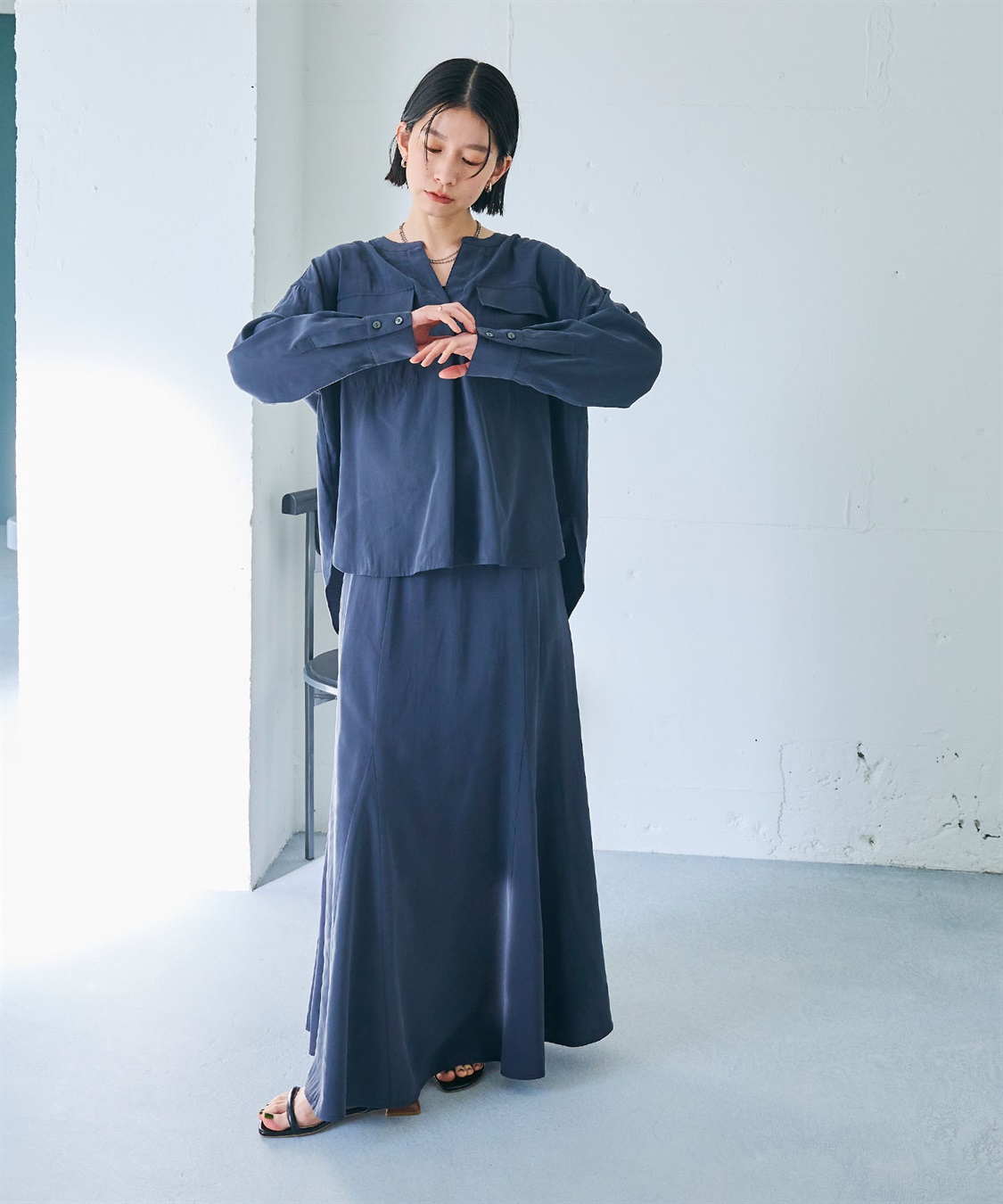 CROSS FUNCTION 《接触冷感》サマ美え とろみフレアマーメードスカート_sub_23