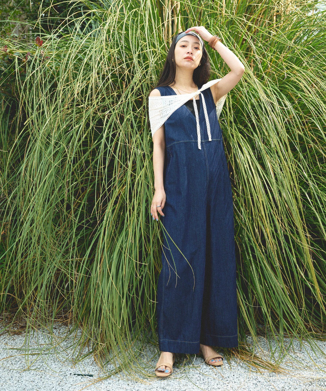 CROSS FUNCTION 《撥水》FRESH DENIM デニムルーズオールインワン_sub_1