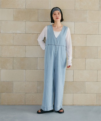 CROSS FUNCTION 《撥水》FRESH DENIM デニムルーズオールインワン_subthumb_2