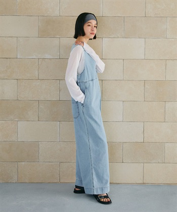 CROSS FUNCTION 《撥水》FRESH DENIM デニムルーズオールインワン_subthumb_3