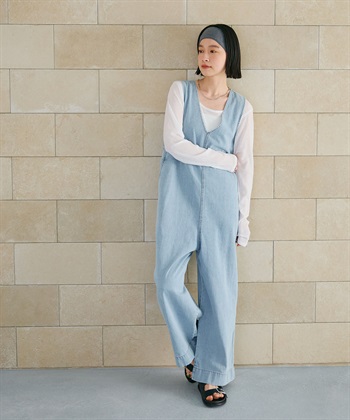 CROSS FUNCTION 《撥水》FRESH DENIM デニムルーズオールインワン_subthumb_6