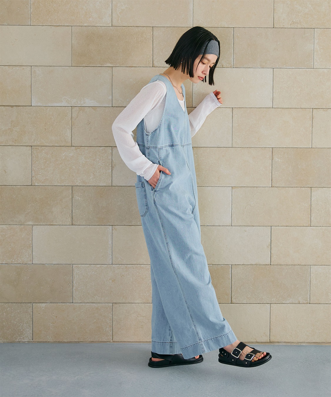 CROSS FUNCTION 《撥水》FRESH DENIM デニムルーズオールインワン_sub_7