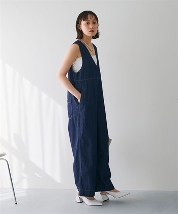 CROSS FUNCTION 《撥水》FRESH DENIM デニムルーズオールインワン_subthumb_18