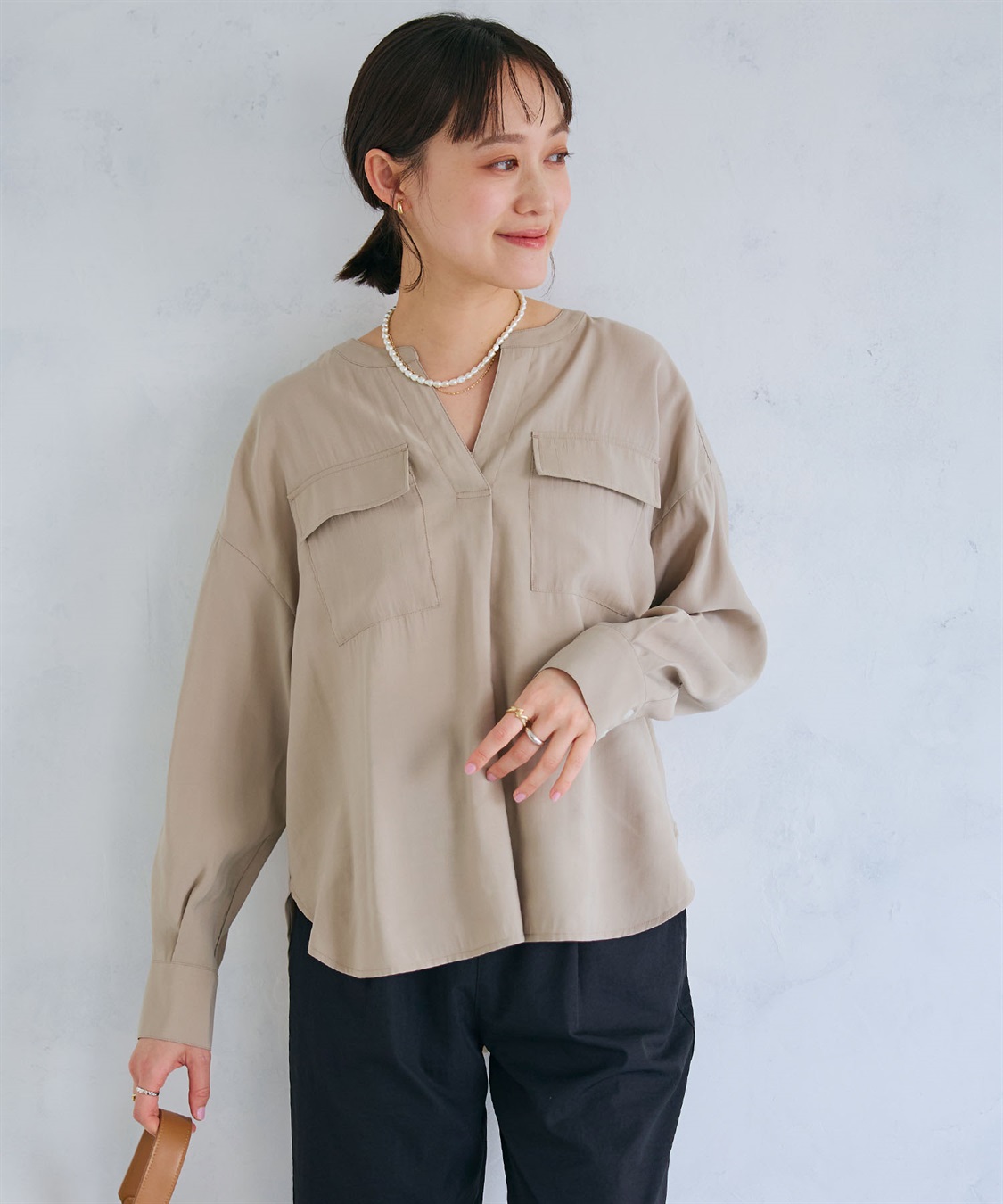 CROSS FUNCTION 《接触冷感》サマ美え とろみワークディテールドレープシャツ_sub_13