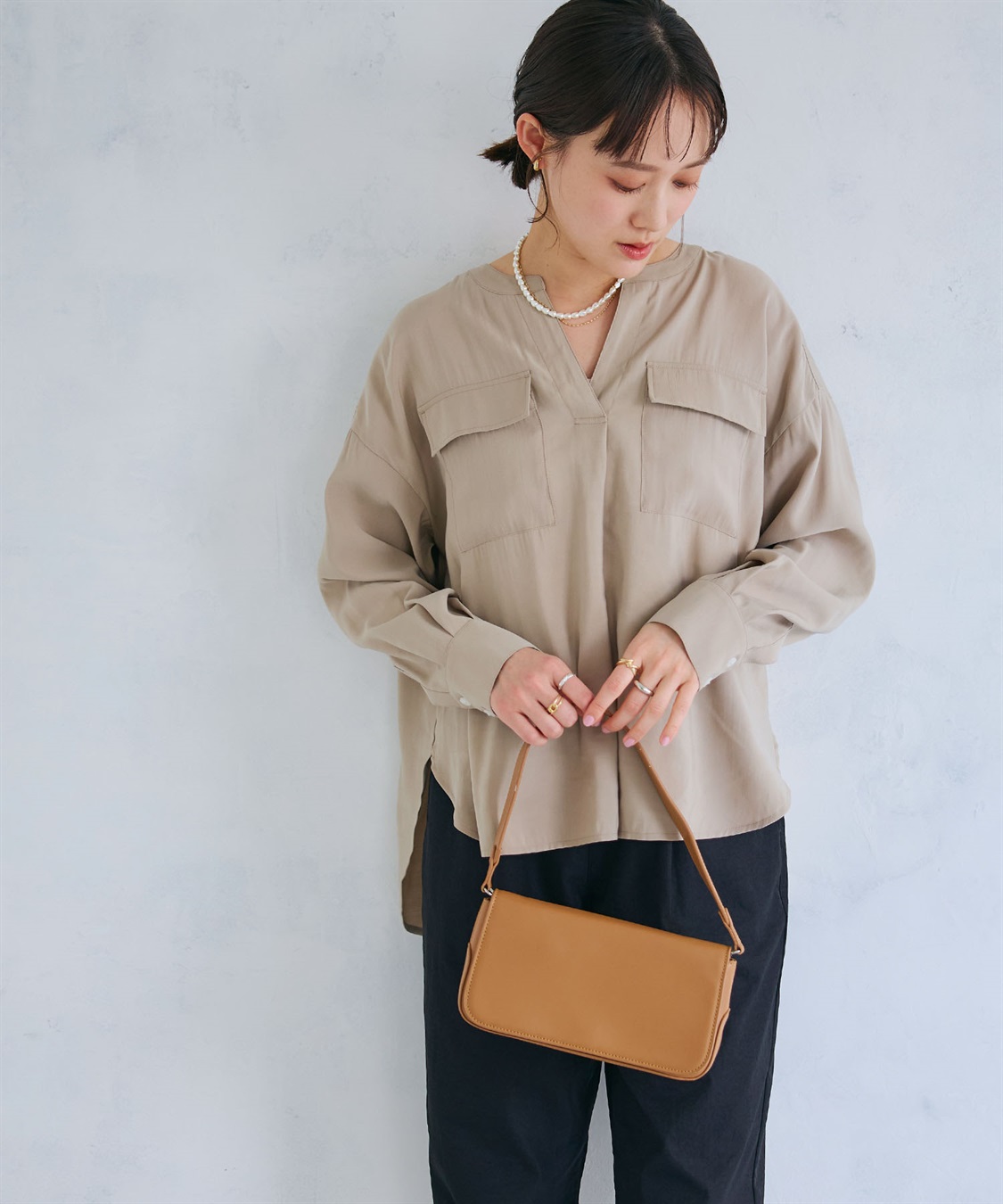 CROSS FUNCTION 《接触冷感》サマ美え とろみワークディテールドレープシャツ_sub_15