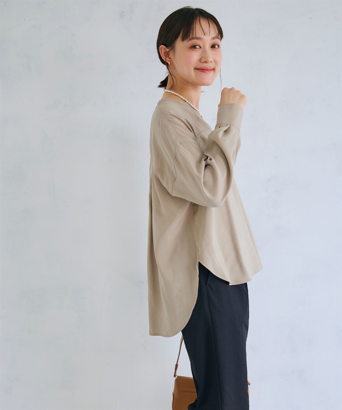 CROSS FUNCTION 《接触冷感》サマ美え とろみワークディテールドレープシャツ_sub_16