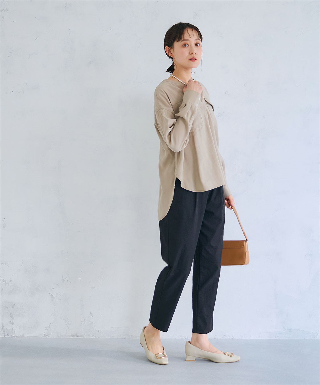 CROSS FUNCTION 《接触冷感》サマ美え とろみワークディテールドレープシャツ_sub_19