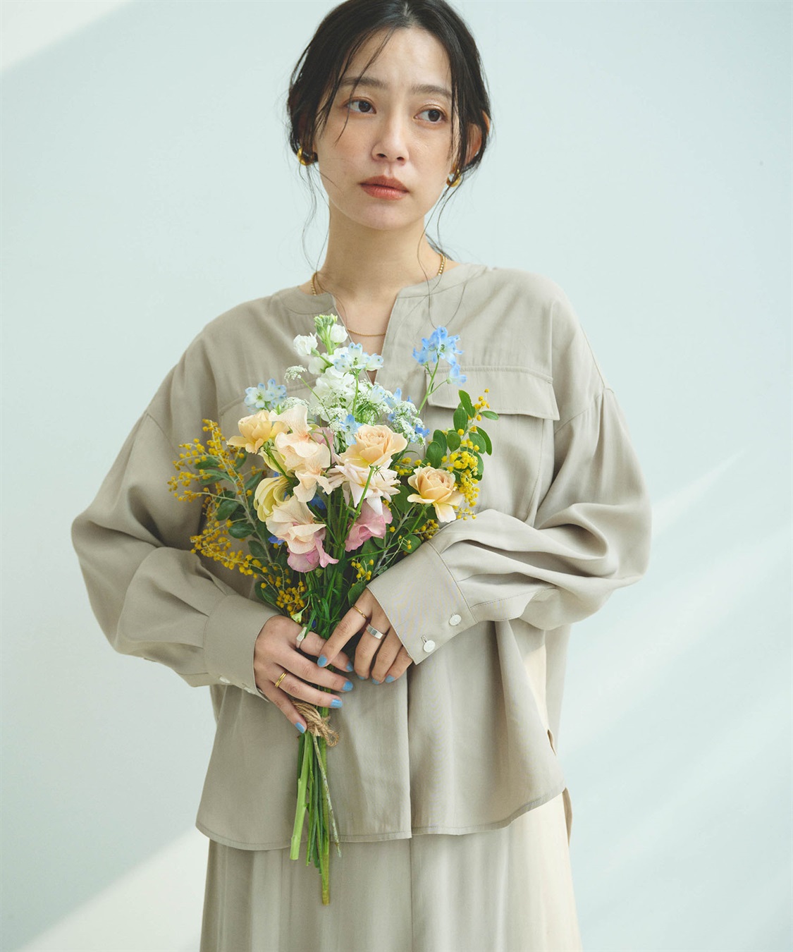 CROSS FUNCTION 《接触冷感》サマ美え とろみワークディテールドレープシャツ_sub_20