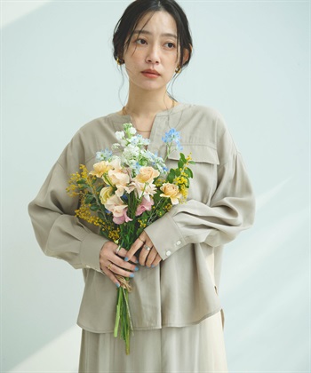 CROSS FUNCTION 《接触冷感》サマ美え とろみワークディテールドレープシャツ_subthumb_20