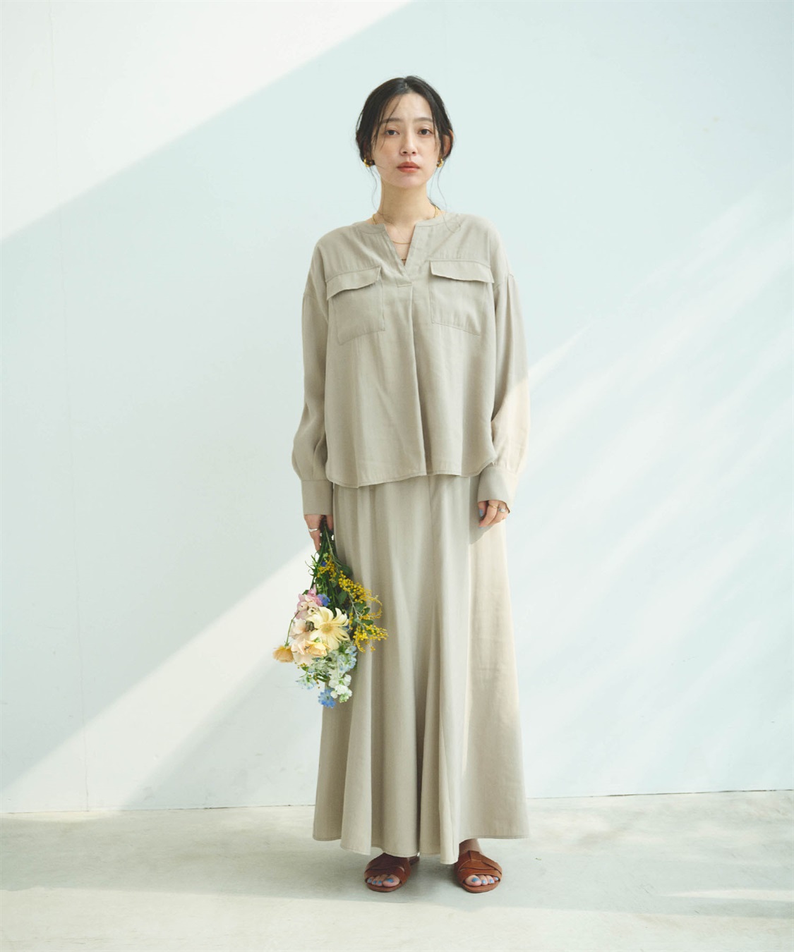 CROSS FUNCTION 《接触冷感》サマ美え とろみワークディテールドレープシャツ_sub_22