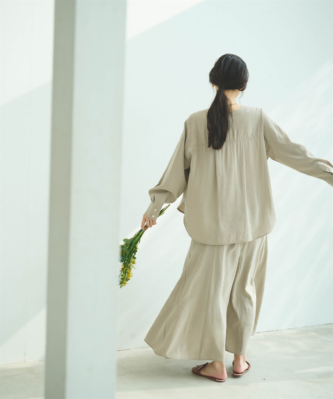 CROSS FUNCTION 《接触冷感》サマ美え とろみワークディテールドレープシャツ_sub_25