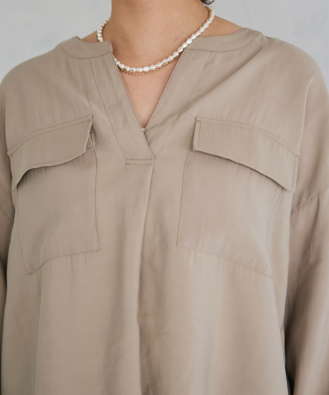 CROSS FUNCTION 《接触冷感》サマ美え とろみワークディテールドレープシャツ_sub_26