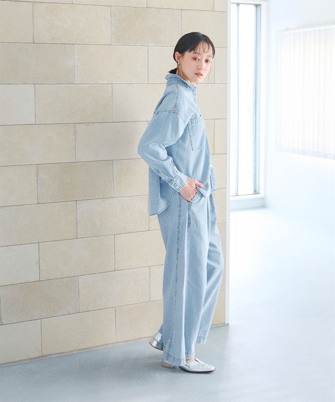 CROSS FUNCTION 《撥水》FRESH DENIM ポケットデザインデニムシャツ_sub_9