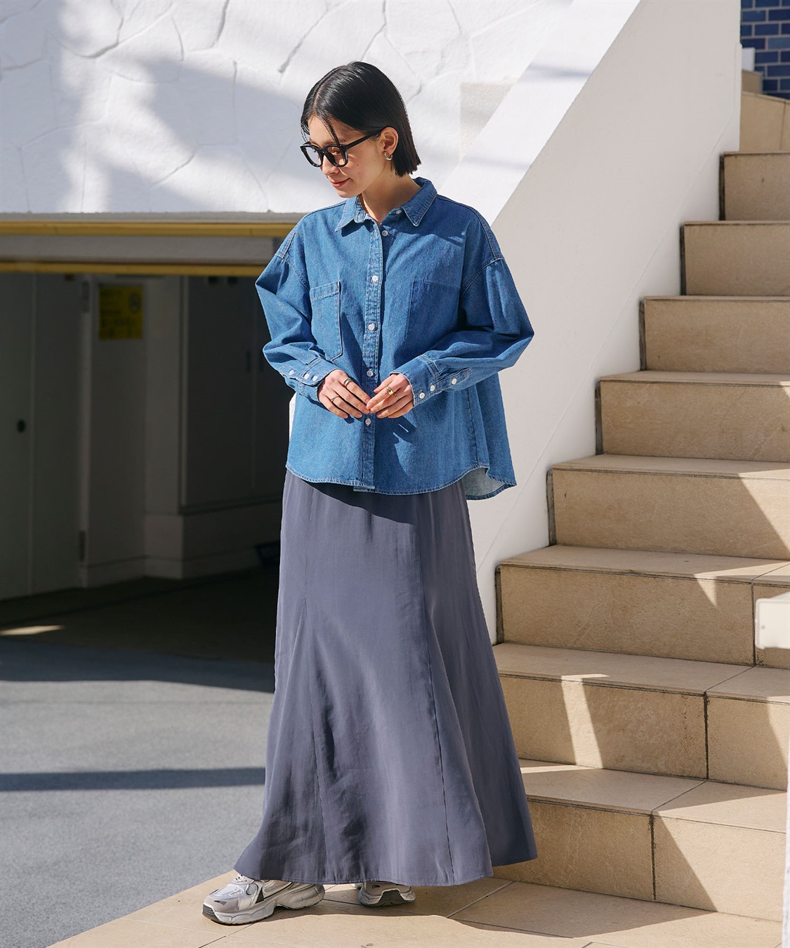 CROSS FUNCTION 《撥水》FRESH DENIM ポケットデザインデニムシャツ_sub_15