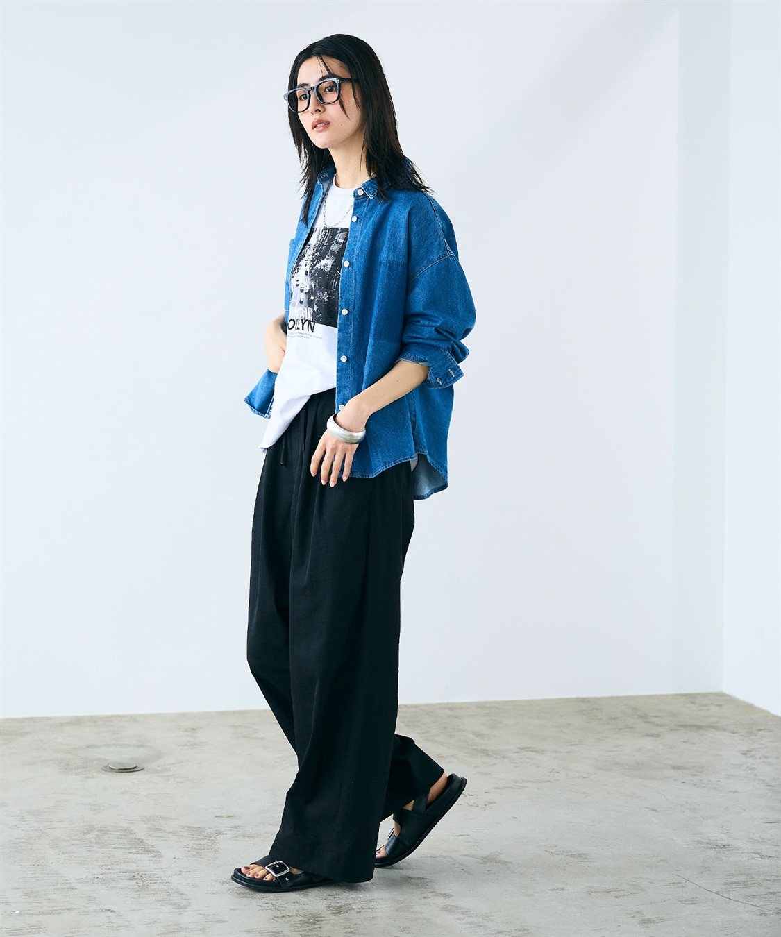 CROSS FUNCTION 《撥水》FRESH DENIM ポケットデザインデニムシャツ_sub_23