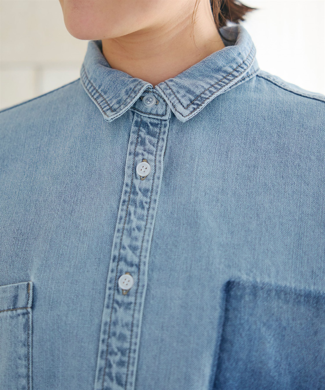 CROSS FUNCTION 《撥水》FRESH DENIM ポケットデザインデニムシャツ_sub_25