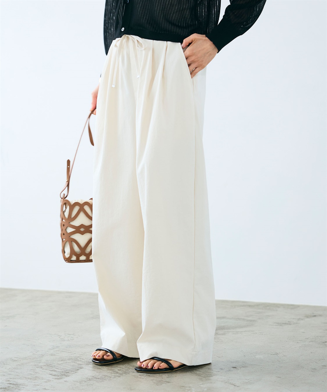 CROSS FUNCTION 《UV/吸水速乾》エブ楽 ダブルタックイージーワイドパンツ_sub_1