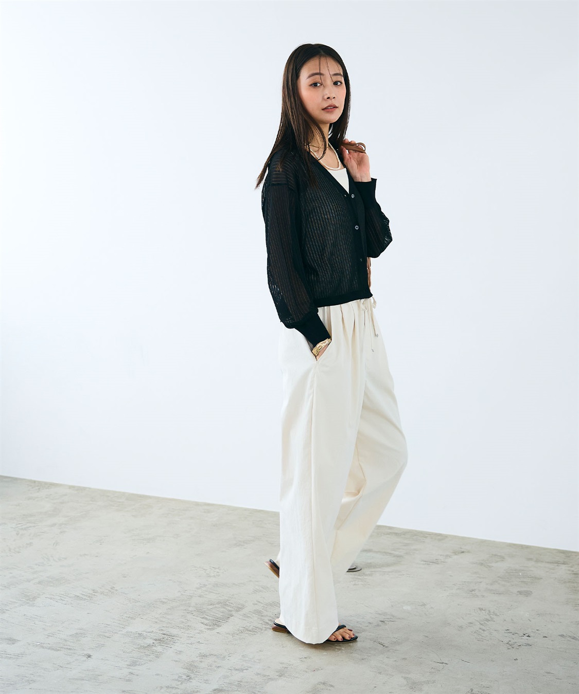 CROSS FUNCTION 《UV/吸水速乾》エブ楽 ダブルタックイージーワイドパンツ_sub_11