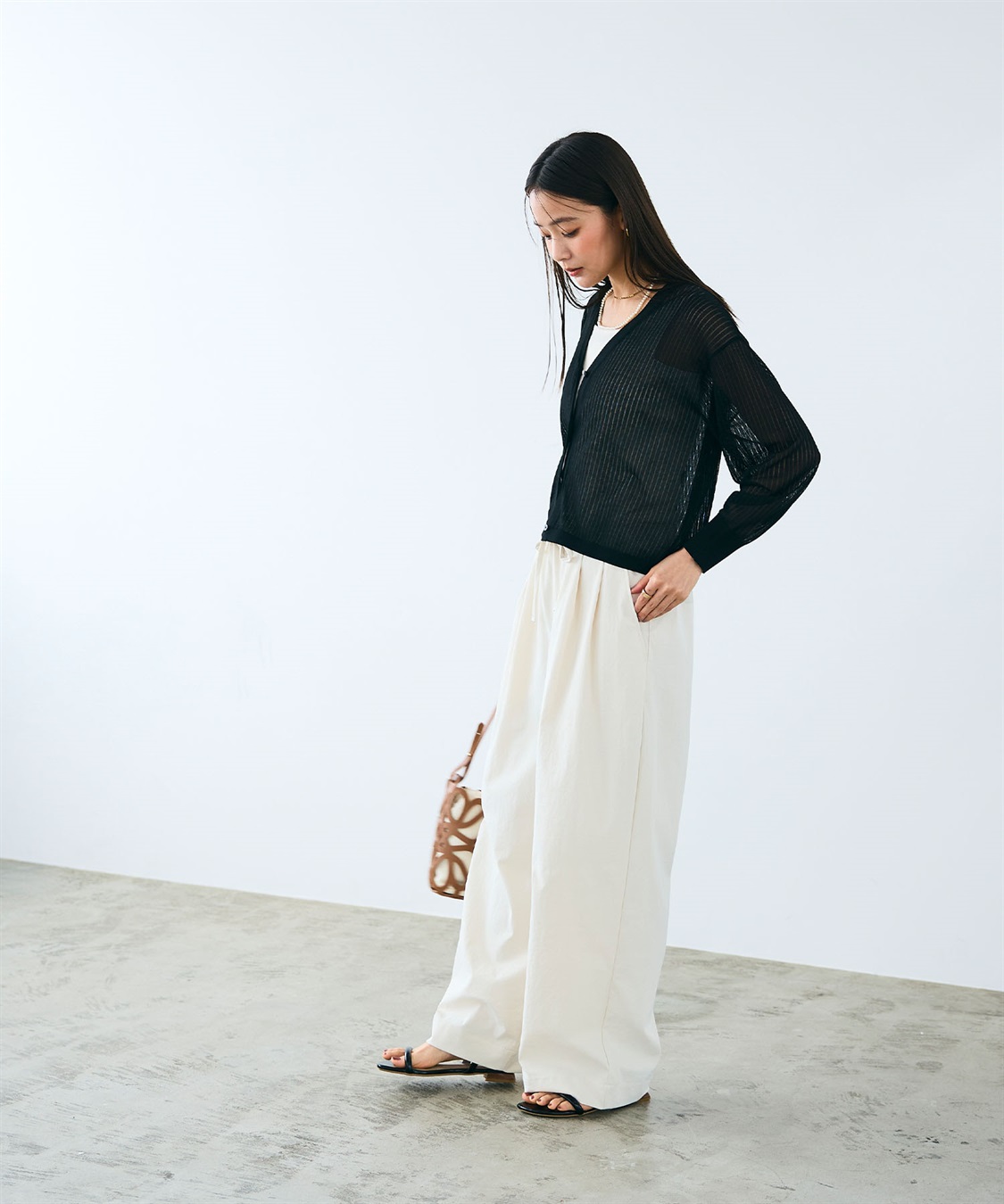 CROSS FUNCTION 《UV/吸水速乾》エブ楽 ダブルタックイージーワイドパンツ_sub_13