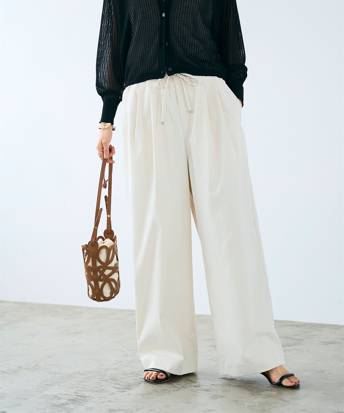 CROSS FUNCTION 《UV/吸水速乾》エブ楽 ダブルタックイージーワイドパンツ_sub_15