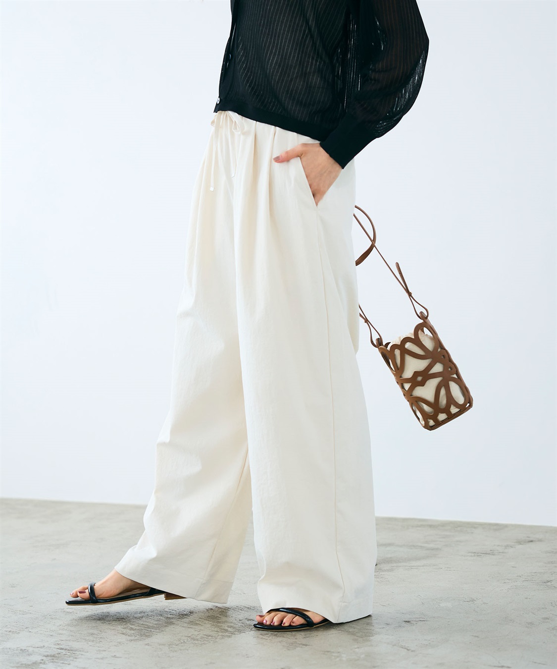 CROSS FUNCTION 《UV/吸水速乾》エブ楽 ダブルタックイージーワイドパンツ_sub_16