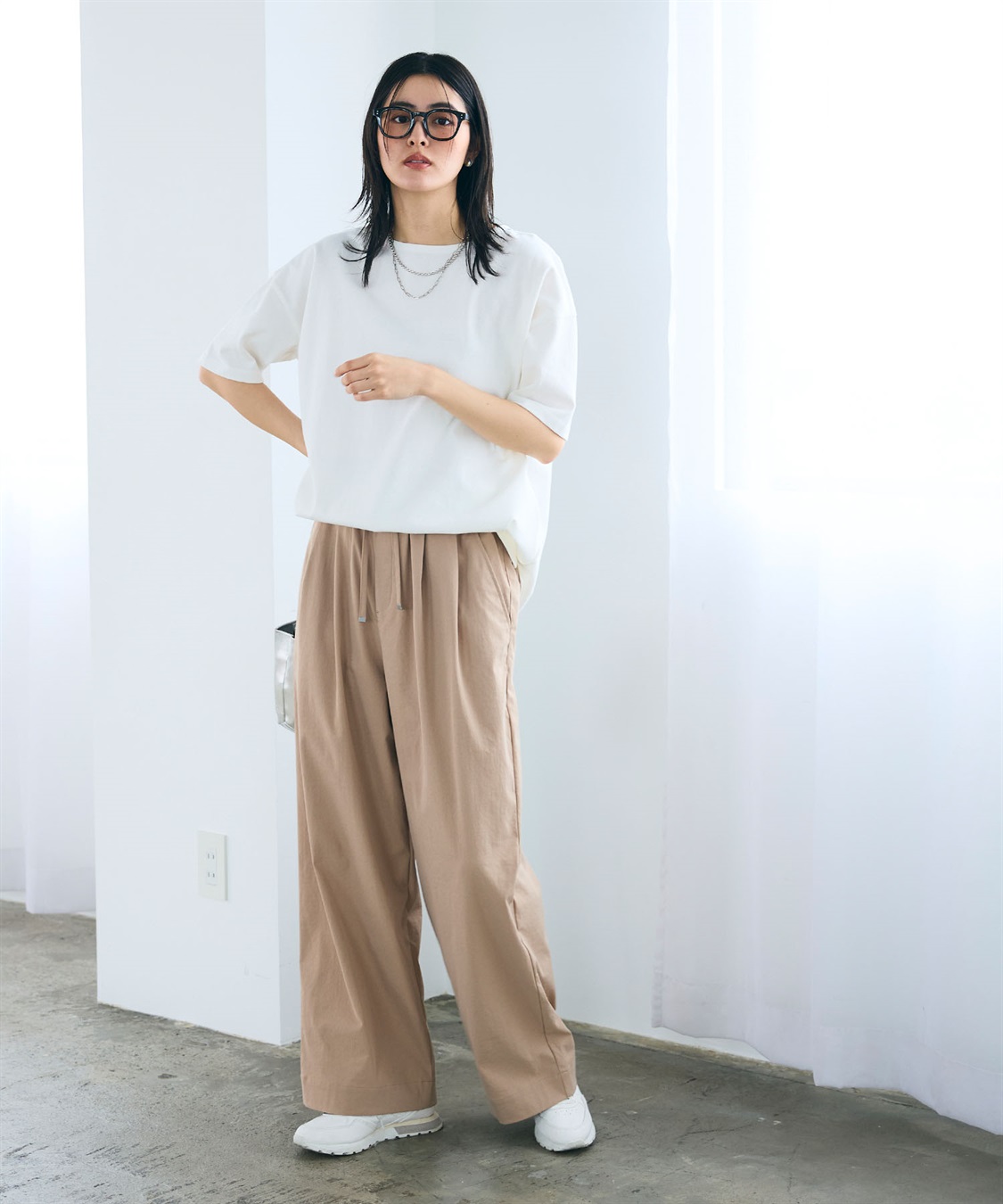 CROSS FUNCTION 《UV/吸水速乾》エブ楽 ダブルタックイージーワイドパンツ_sub_23