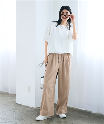 CROSS FUNCTION 《UV/吸水速乾》エブ楽 ダブルタックイージーワイドパンツ_subthumb_24