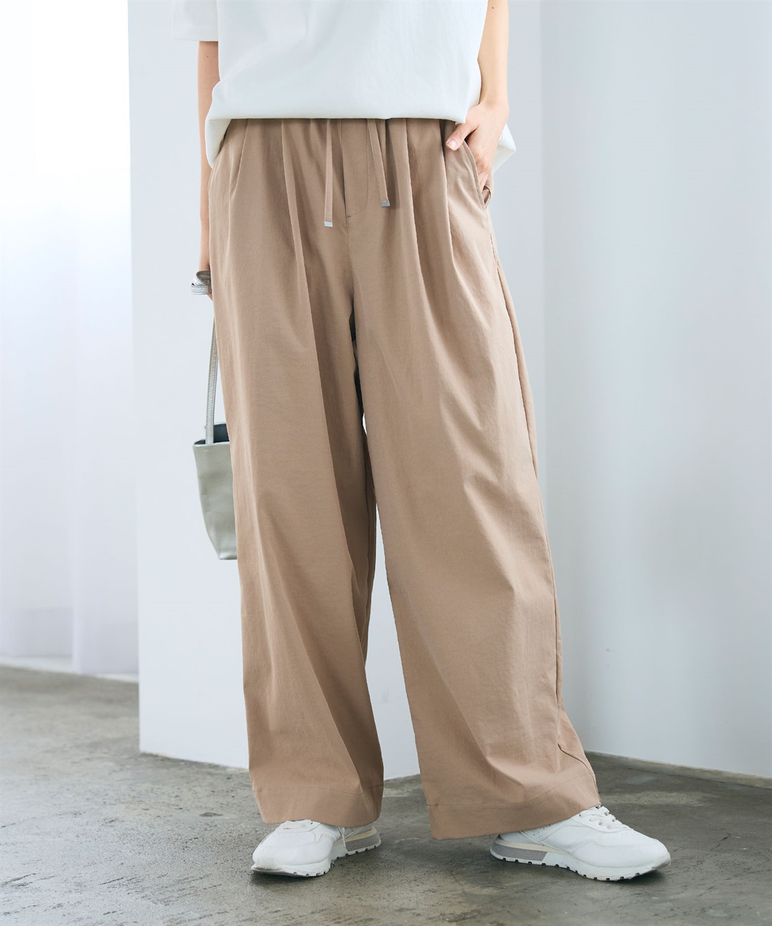 CROSS FUNCTION 《UV/吸水速乾》エブ楽 ダブルタックイージーワイドパンツ_sub_26