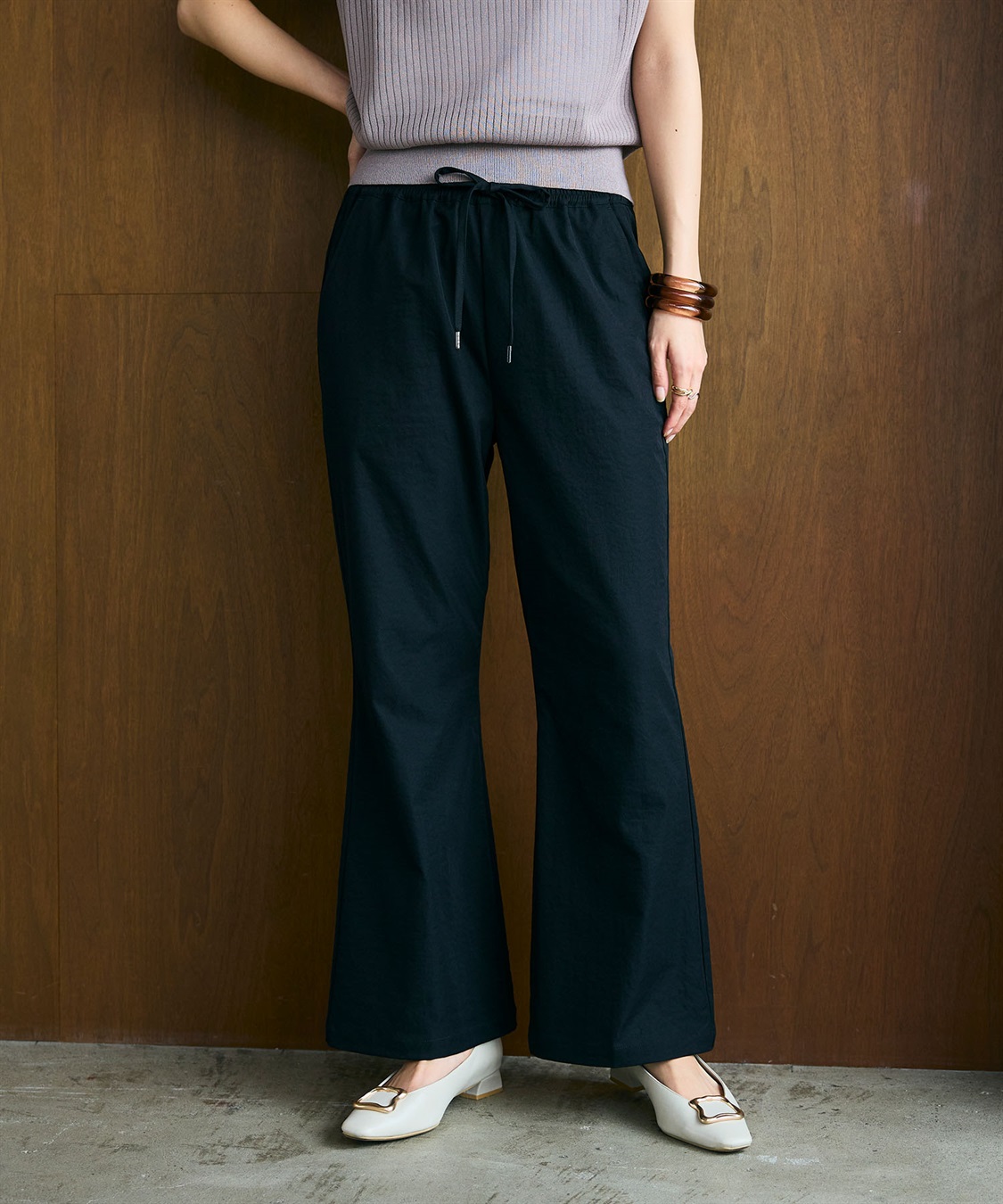 CROSS FUNCTION 《UV/吸水速乾》エブ楽 イージーセミフレアパンツ_sub_8