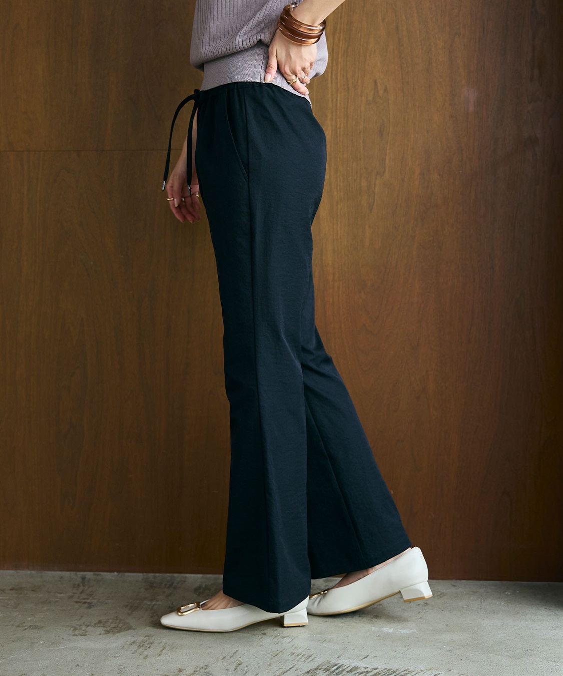 CROSS FUNCTION 《UV/吸水速乾》エブ楽 イージーセミフレアパンツ_sub_9