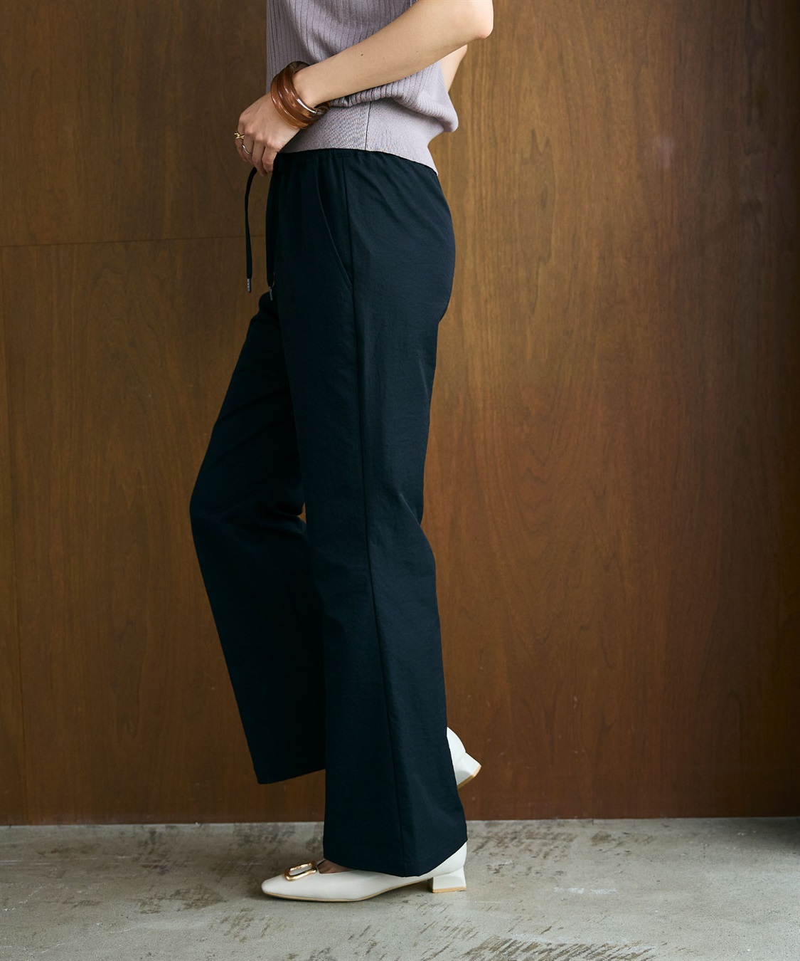 CROSS FUNCTION 《UV/吸水速乾》エブ楽 イージーセミフレアパンツ_sub_10