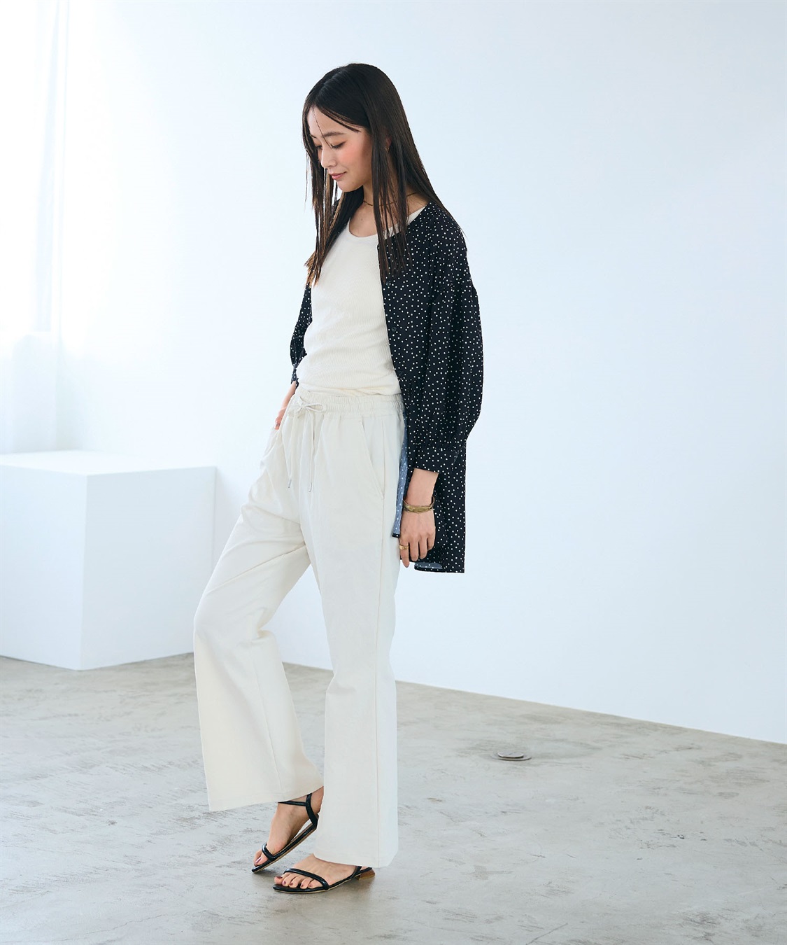 CROSS FUNCTION 《UV/吸水速乾》エブ楽 イージーセミフレアパンツ_sub_14