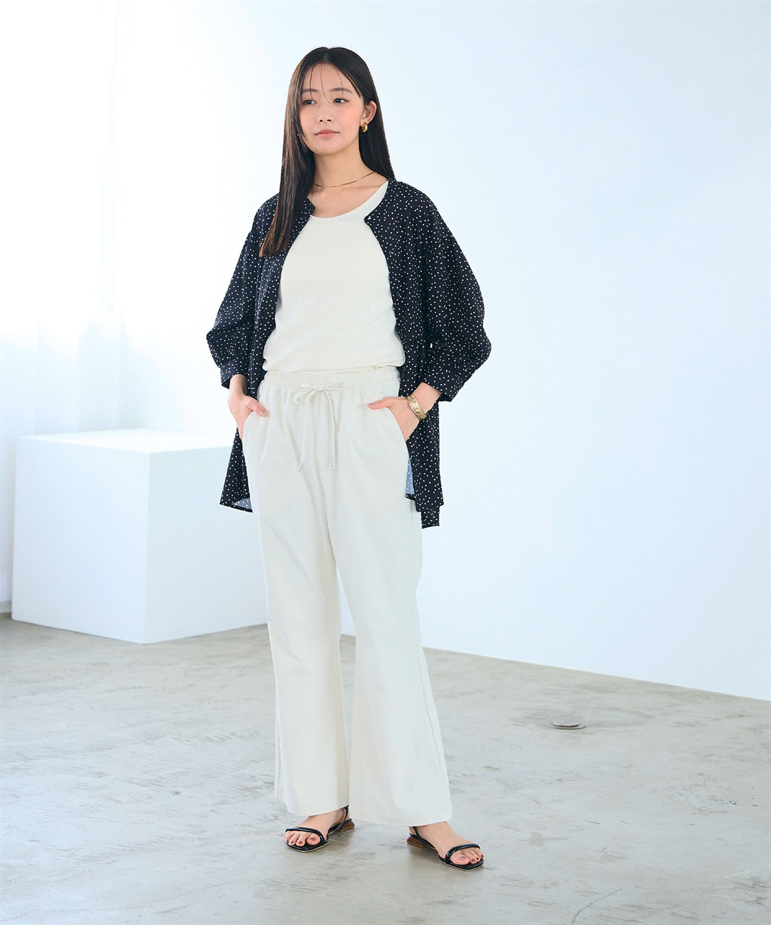 CROSS FUNCTION 《UV/吸水速乾》エブ楽 イージーセミフレアパンツ_sub_15