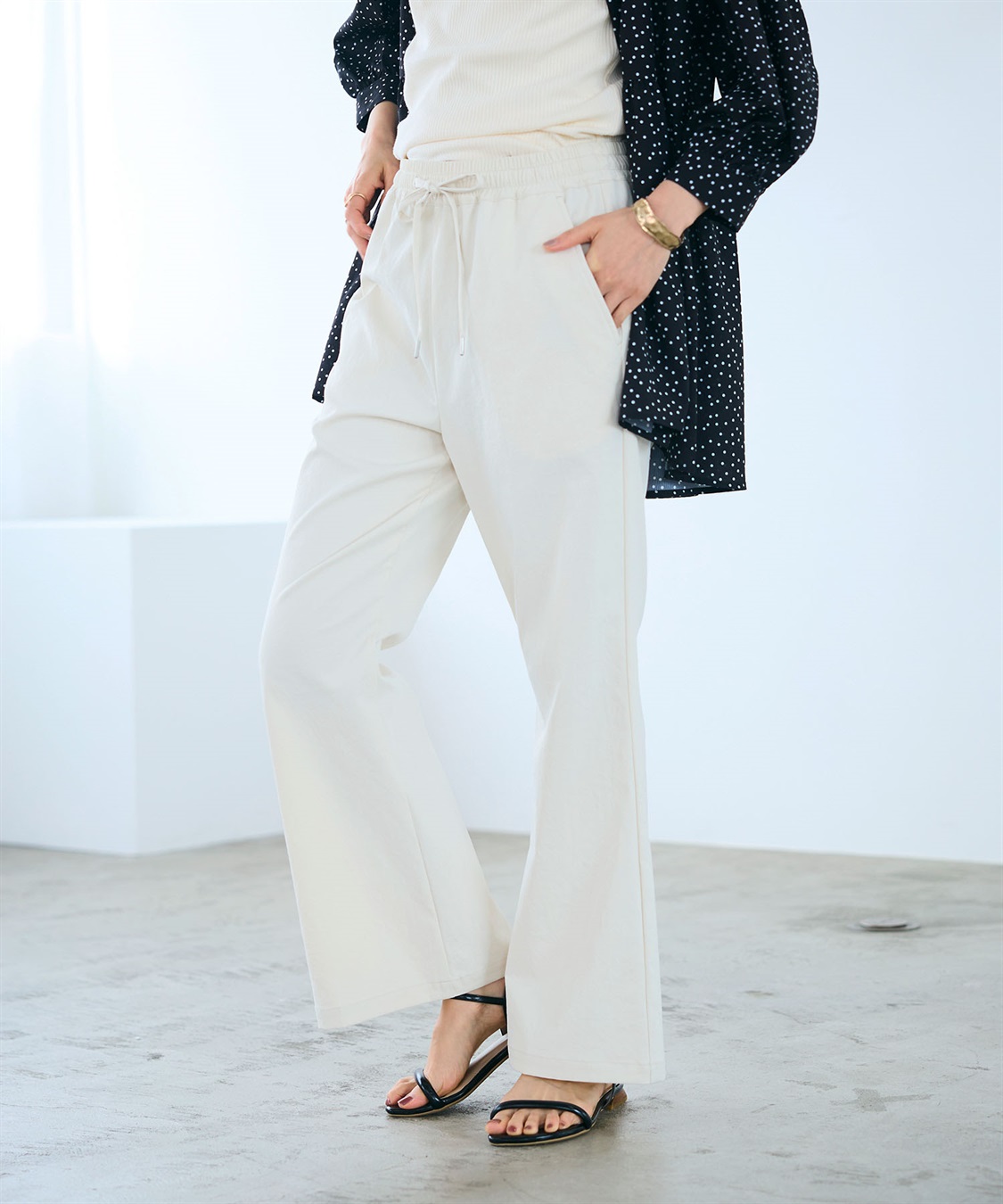 CROSS FUNCTION 《UV/吸水速乾》エブ楽 イージーセミフレアパンツ_sub_17