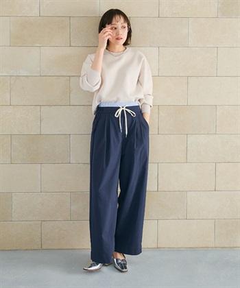 CROSS FUNCTION 《UV/吸水速乾》エブ楽 ダブルウエストイージーワイドパンツ_subthumb_3