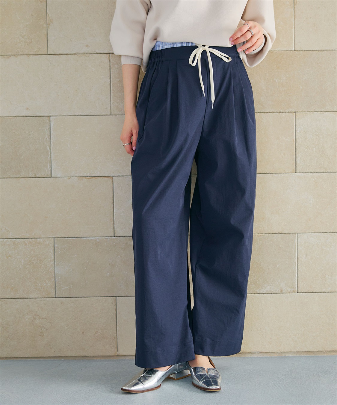 CROSS FUNCTION 《UV/吸水速乾》エブ楽 ダブルウエストイージーワイドパンツ_sub_8