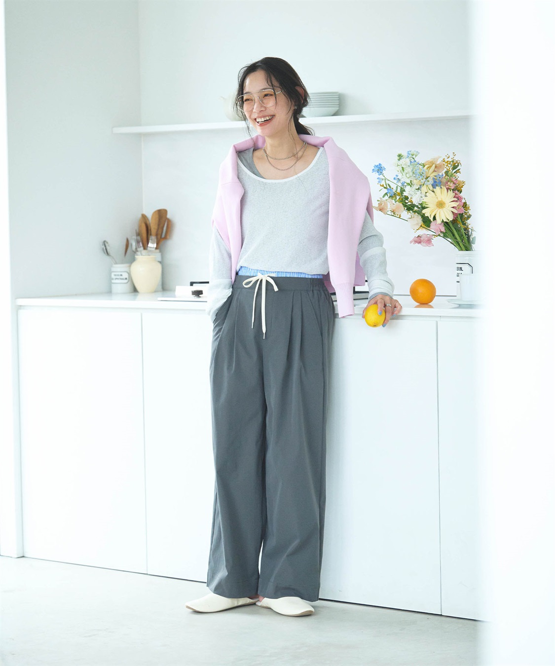 CROSS FUNCTION 《UV/吸水速乾》エブ楽 ダブルウエストイージーワイドパンツ_sub_11