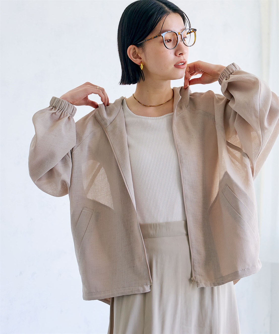 CROSS FUNCTION 《洗える》サマ美え シアーZIPパーカー_sub_2