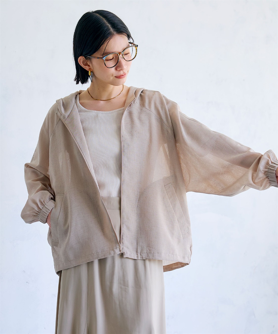 CROSS FUNCTION 《洗える》サマ美え シアーZIPパーカー_sub_3