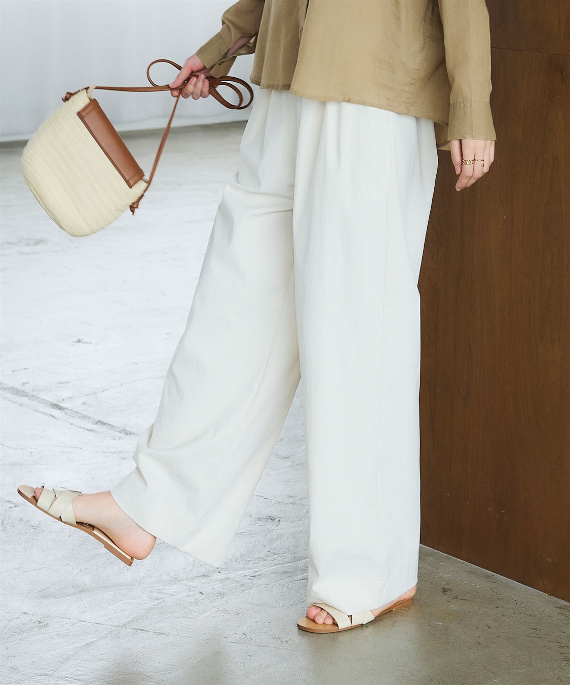 CROSS FUNCTION 《防汚》エブ楽 タックストレートイージーパンツ_sub_1