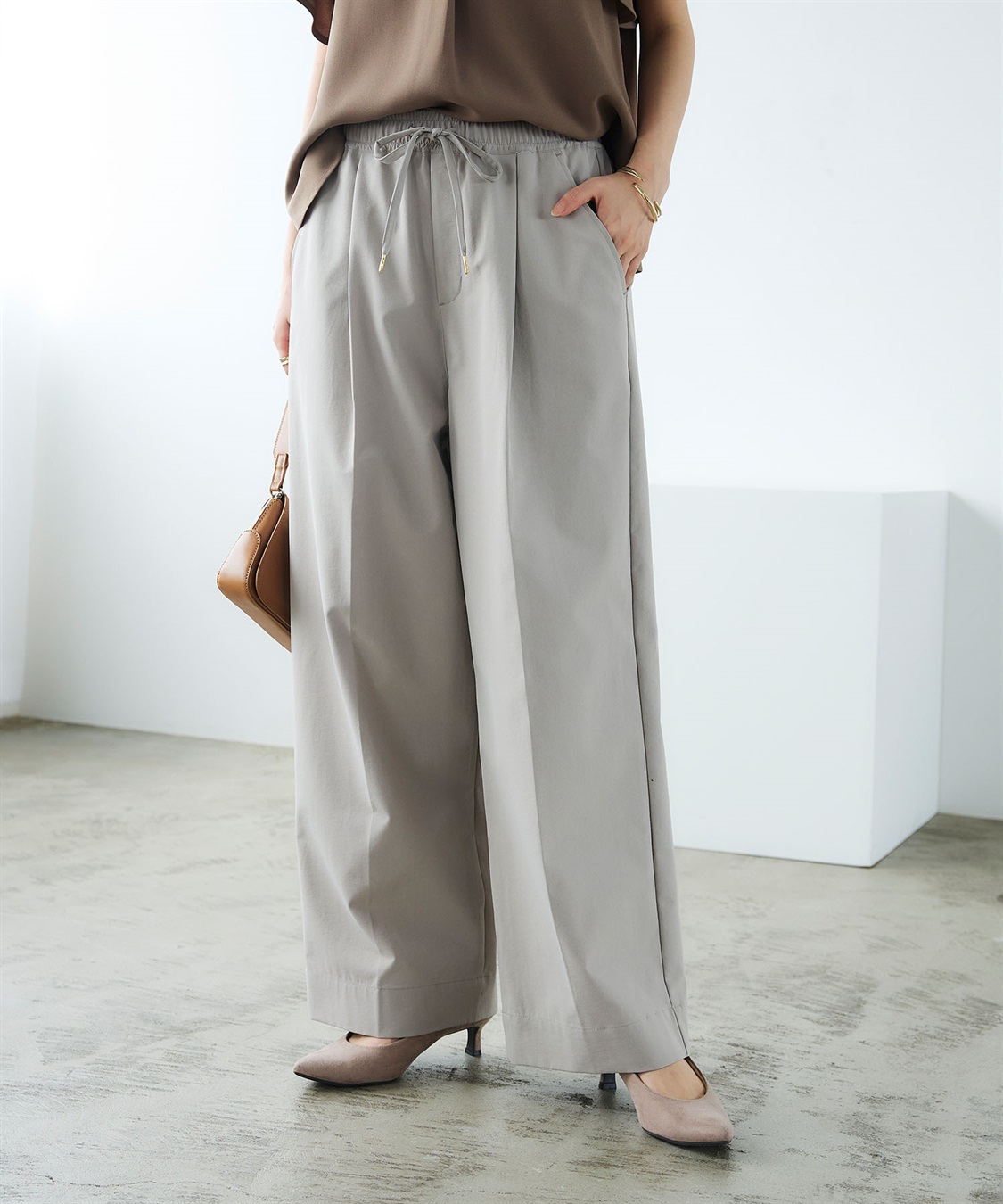 CROSS FUNCTION 《防汚》エブ楽 タックストレートイージーパンツ_sub_2