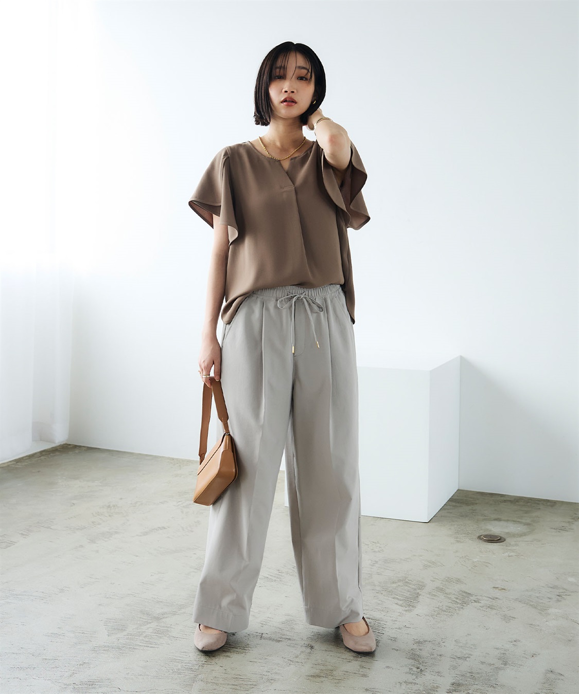 CROSS FUNCTION 《防汚》エブ楽 タックストレートイージーパンツ_sub_5